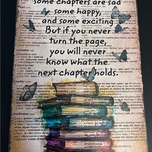 Colorful Book Stack Canvas Art